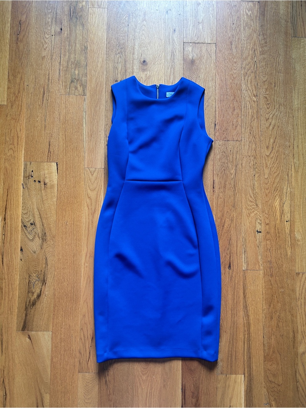 Calvin Klein Blue Sleeveless Sheath Midi Dress